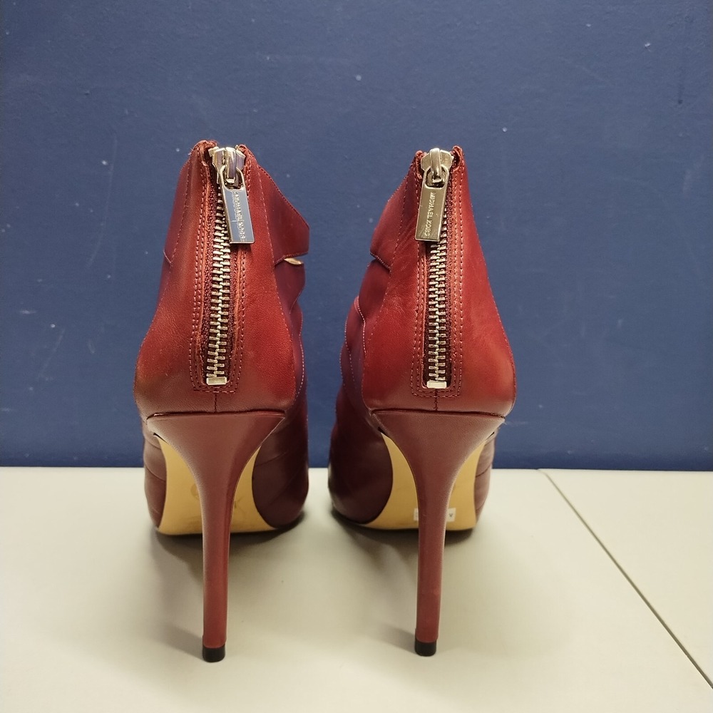 Michael Kors Mavis Back Zip Stiletto Heels Womens US 9M Burgundy Pointed Toe - Picture 3 of 11